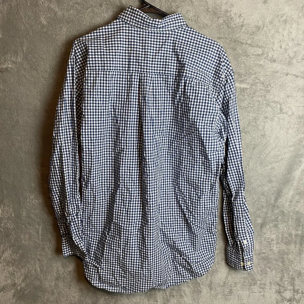 Old Navy Mens L Plaid Button-Down Shirt Blue 100% Cotton